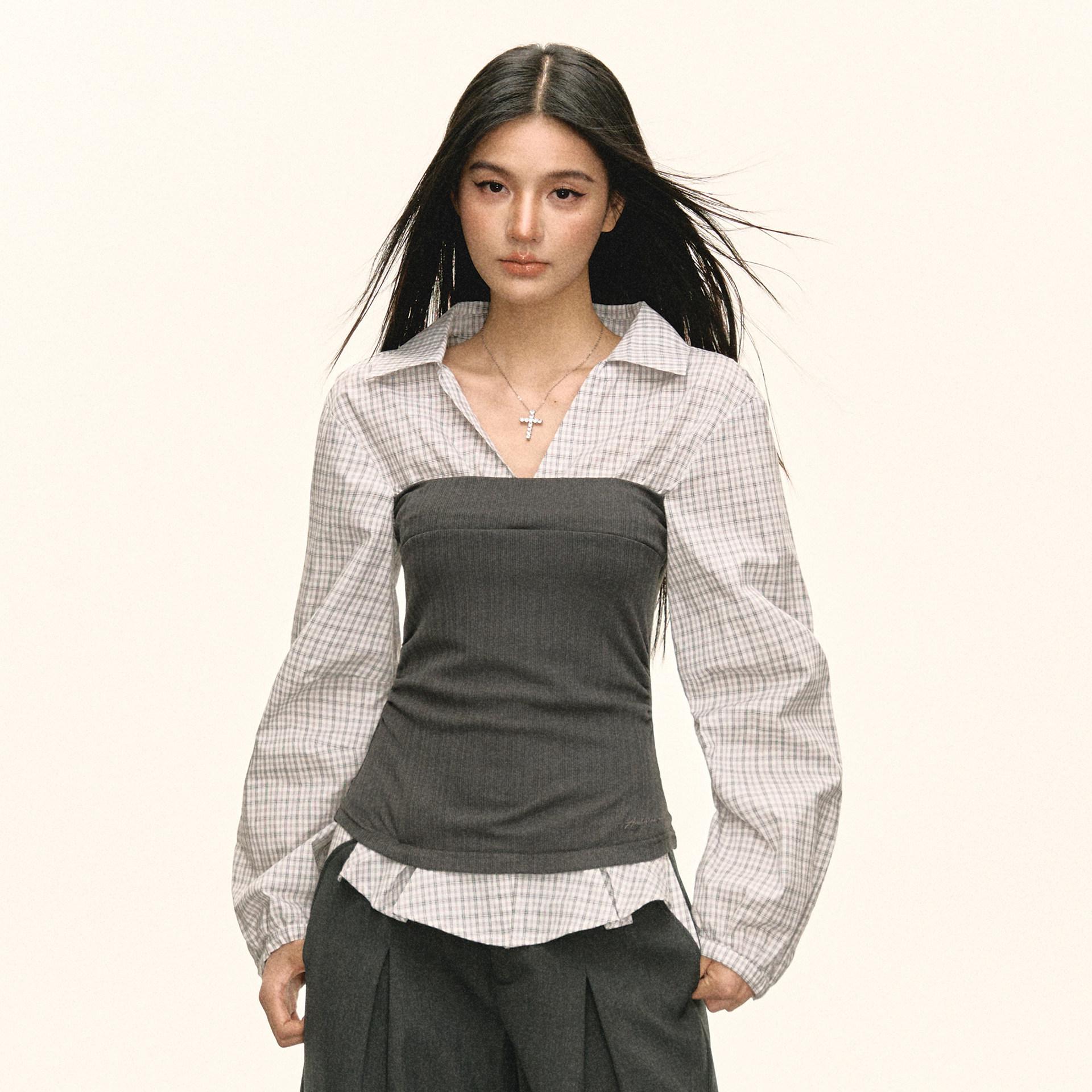 

Ariseism Vintage Two-in-One Long-Sleeve Top L