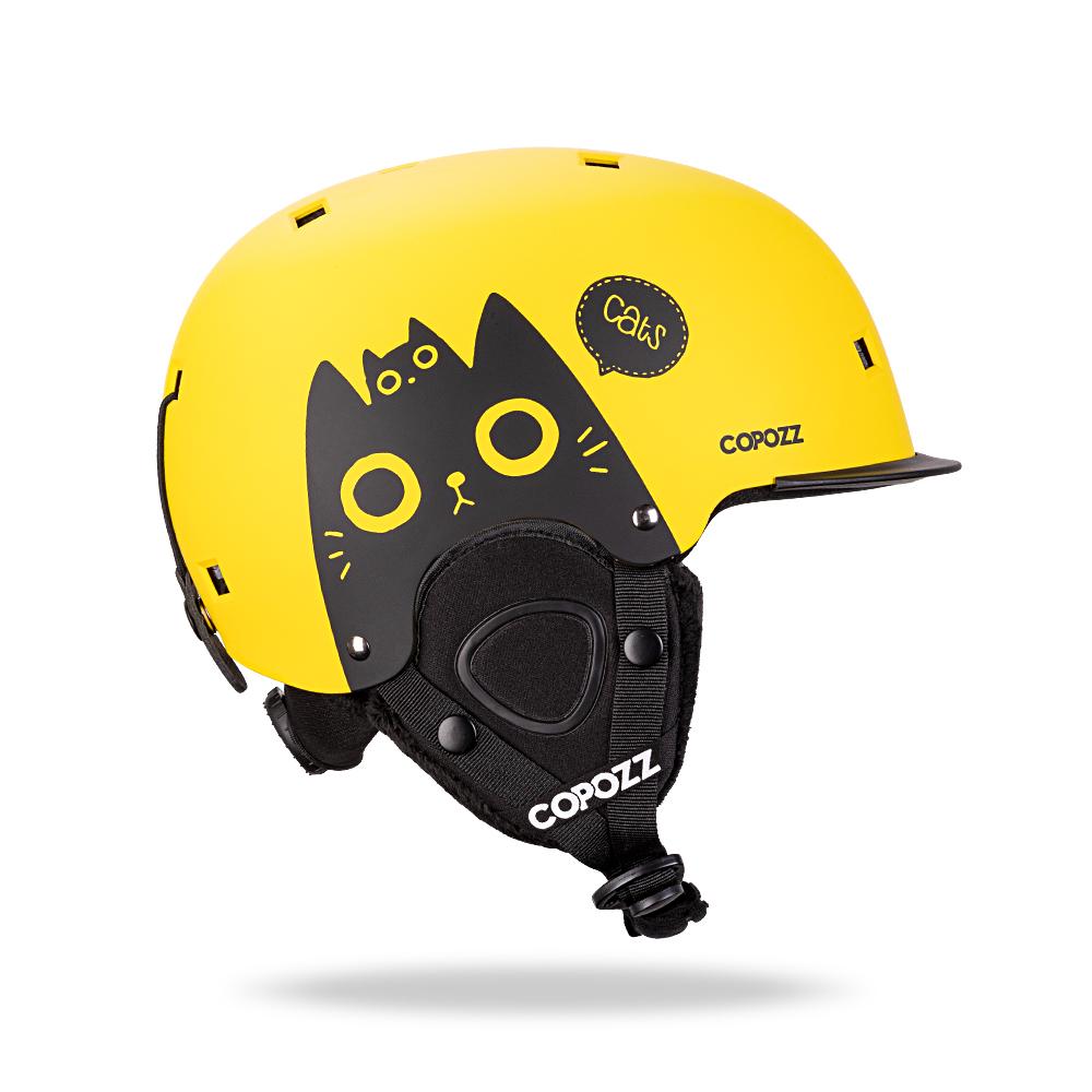 COPOZZ  Kids Cartoons Ski Helmet  Integrally-molded Safety Outdoor Skiing Cycling Protection Helmet Skiing Equipment S