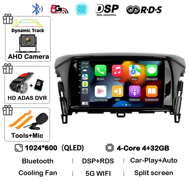 Android 14 Carplay Auto For Mitsubishi Eclipse Cross 2017 2018 2019-2022 Car Radio Stereo Multimedia Video Player Navigation GPS