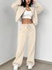 Women's Casual Sportswear Set: Cardigan Sweatshirt & Long Pants