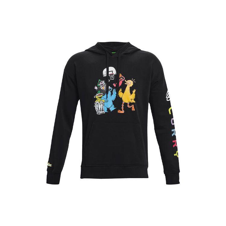 Under Armour Curry X Sesame Street Fleece Hoodie Men Black 1366639-001 L