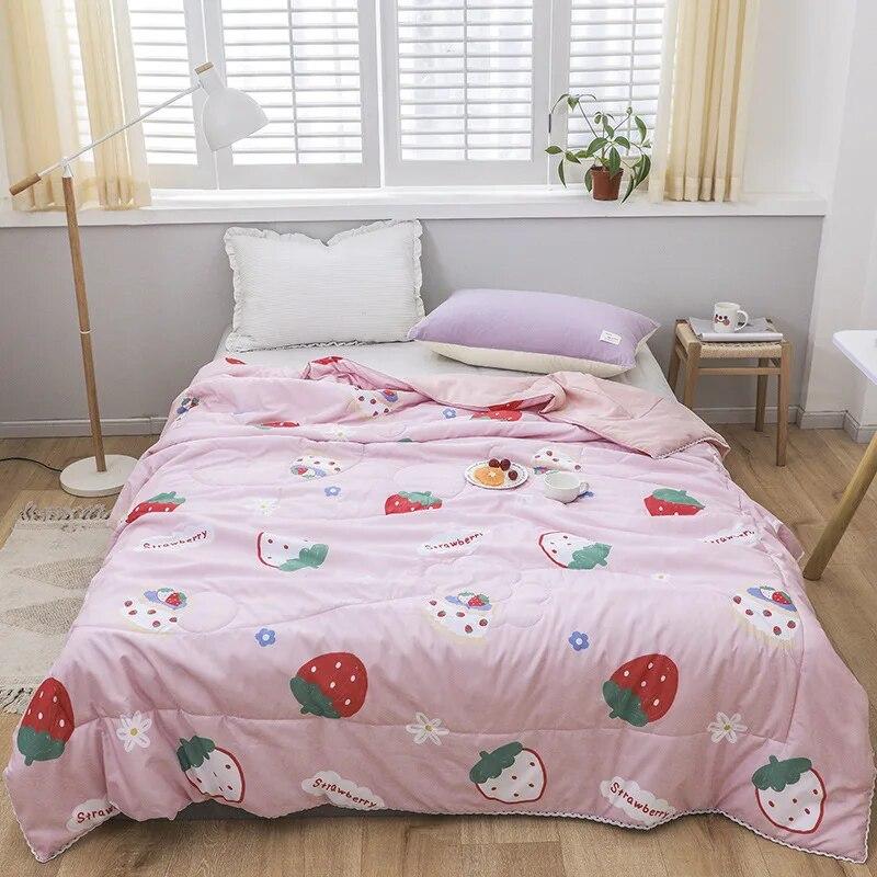 High Quality Summer Thin Blankets Air-conditioning Cool Comforter Single Double Bed Adults Kids Quilted Bedspread Bed Cover