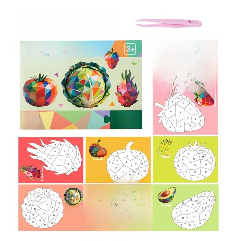 

Childrens 3d Geometric Puzzle Art Toy With Paper Material For Focus And Handcraft Activities Fruits Veggies