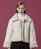 Koleat Elle Oversized Suede Fleece Mustang Jacket [Ivory]
