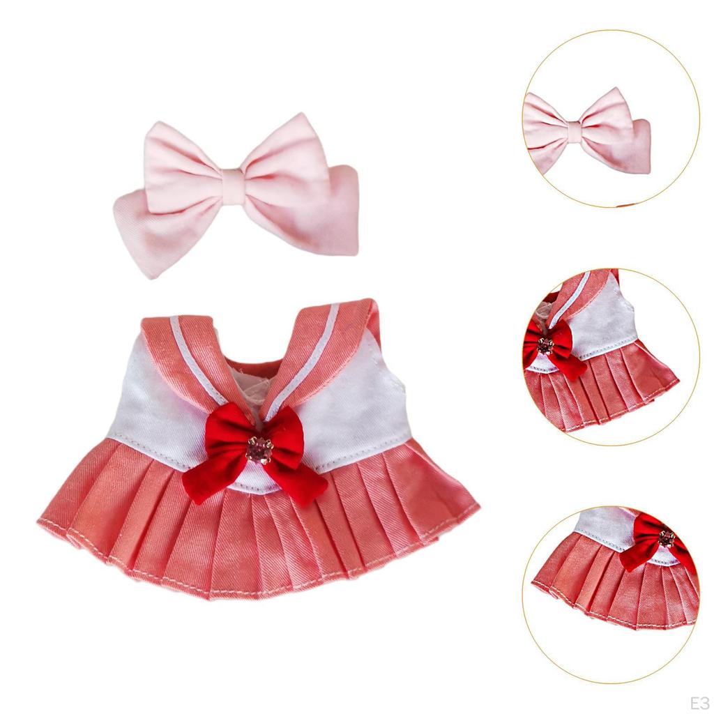 17 Cm Doll Clothing for Plush Dolls, Sailor Outfit Accessories Play