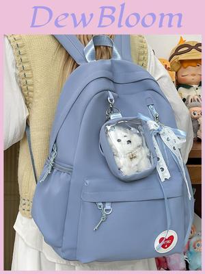 Style Backpack For Girls With Nylon Material And Large Capacity For School Use