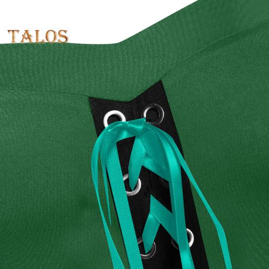 Vinatge Damenkleid, unregelmäßige Hornärmel, einfarbig, A-Linie, großer Saum, schmale Taille, plissierter Schnürriemen, mittelalterliche Halloween-Party, Cosplay-Kostümparty