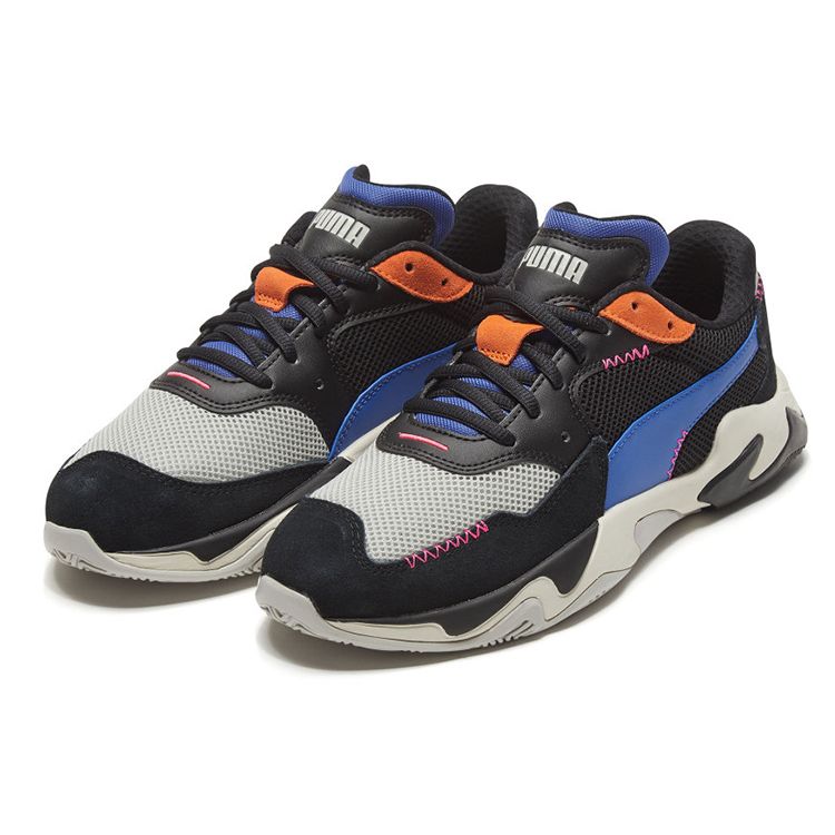 Puma Storm Stitching Leather Casual Low-Top Lifestyle Shoes Unisex sneaker Black 372274-01