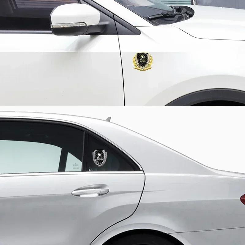 WMZW4 3D Car Window Sticker Exterior for SKODA Emblem Superb 3 Fabia 1 Kodiaq Octavia A7 A5 Karoq RS Yeti Side Decals Alloy Logo Badge