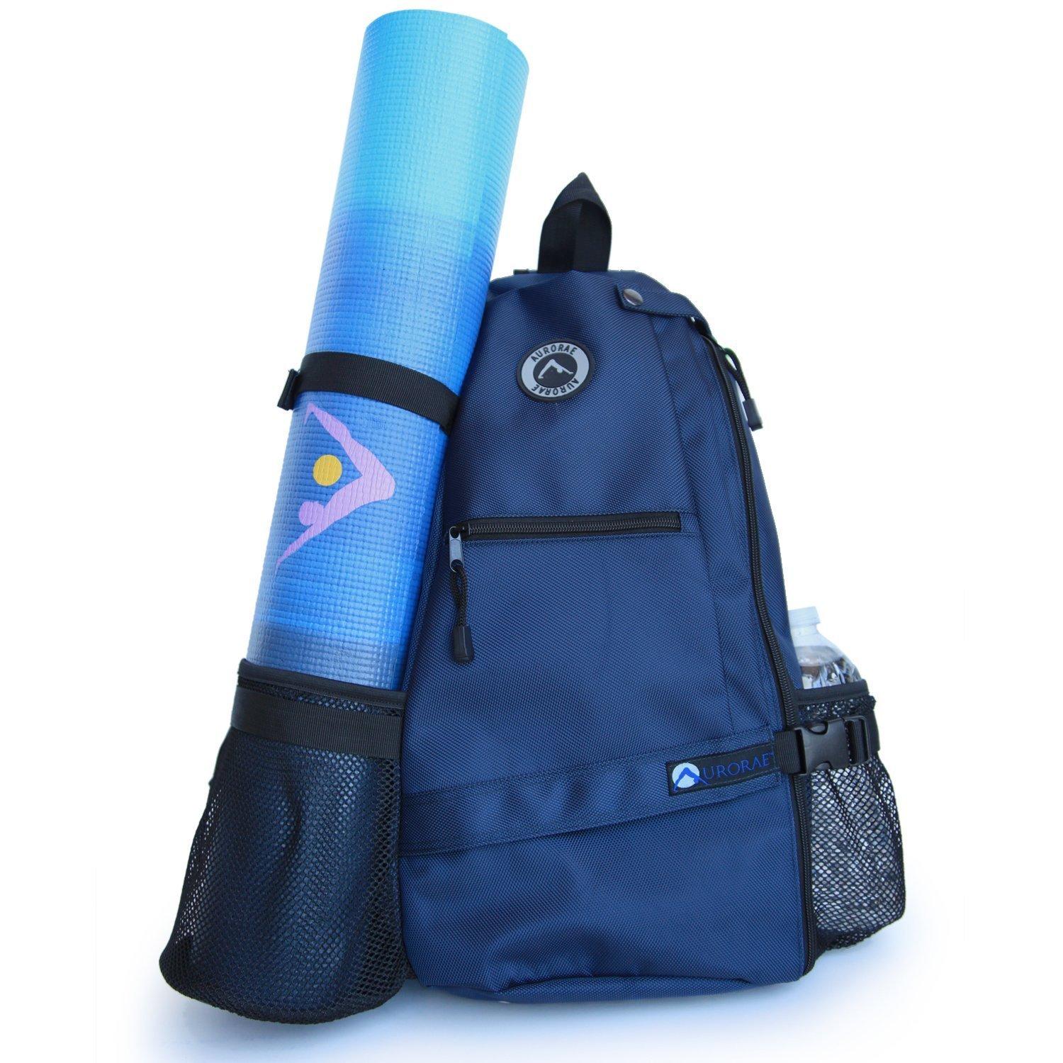 

Aurorae Yoga Mat Sports Bag Crossbody Sling Backpack Multi-Purpose (Blue) синий