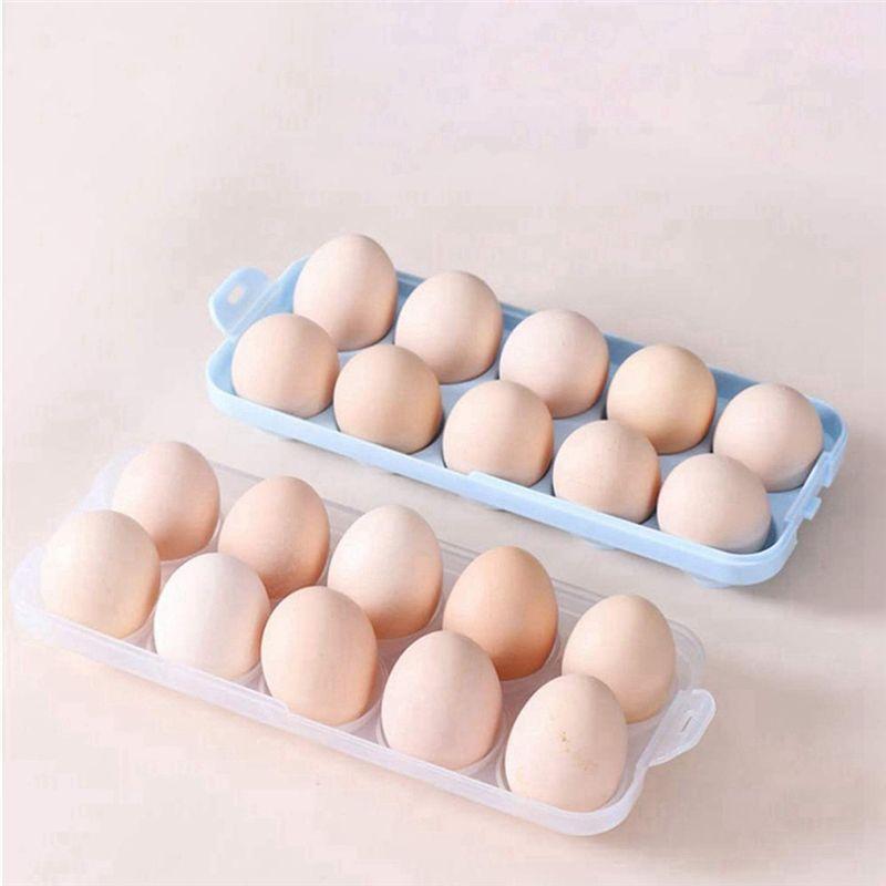 A84X-2Piece Egg Storage Box Refrigerator Crisper Egg Protection Box Portable Egg Carriage Container For Camping Picnic