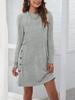 2025 Women's European & American Loose Long-Sleeve Crew Neck Slimming Mid-Length Autumn/Winter Casual Dress