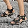 Fashion Classic Thick Soled Men Sandals Breathable Leather Sandalias Outdoor Antiskid Comfory Handmade Summer Men Beach Vacation Sandals