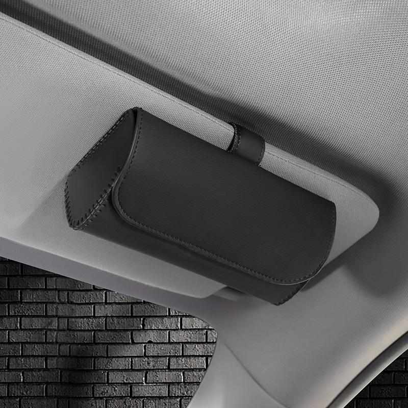 

Милый бант для автомобильных очков, универсальный кожаный футляр для солнцезащитных очков, держатель для хранения, сумка-органайзер для солнцезащитного козырька, аксессуары для салона автомобиля чёрный