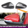 For Volkswagen GOLF 6 VI MK6 GTI R Line R20 Touran Carbon Fiber Pattern Mirror Case Black Side Wing Rearview Mirror Cover
