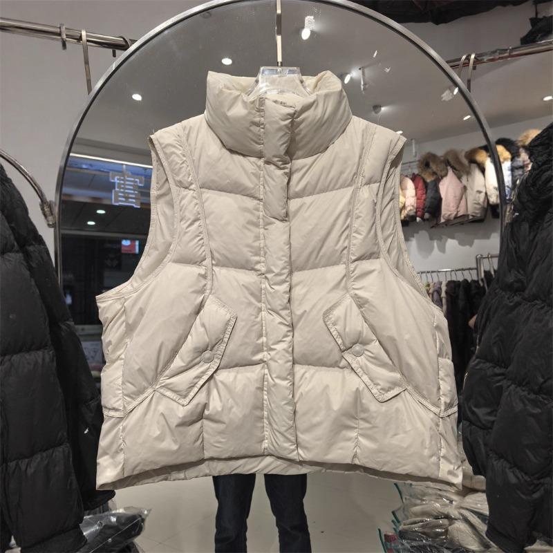 Down vest women's new spring and autumn loose and fashionable duck down warm vest vest outside