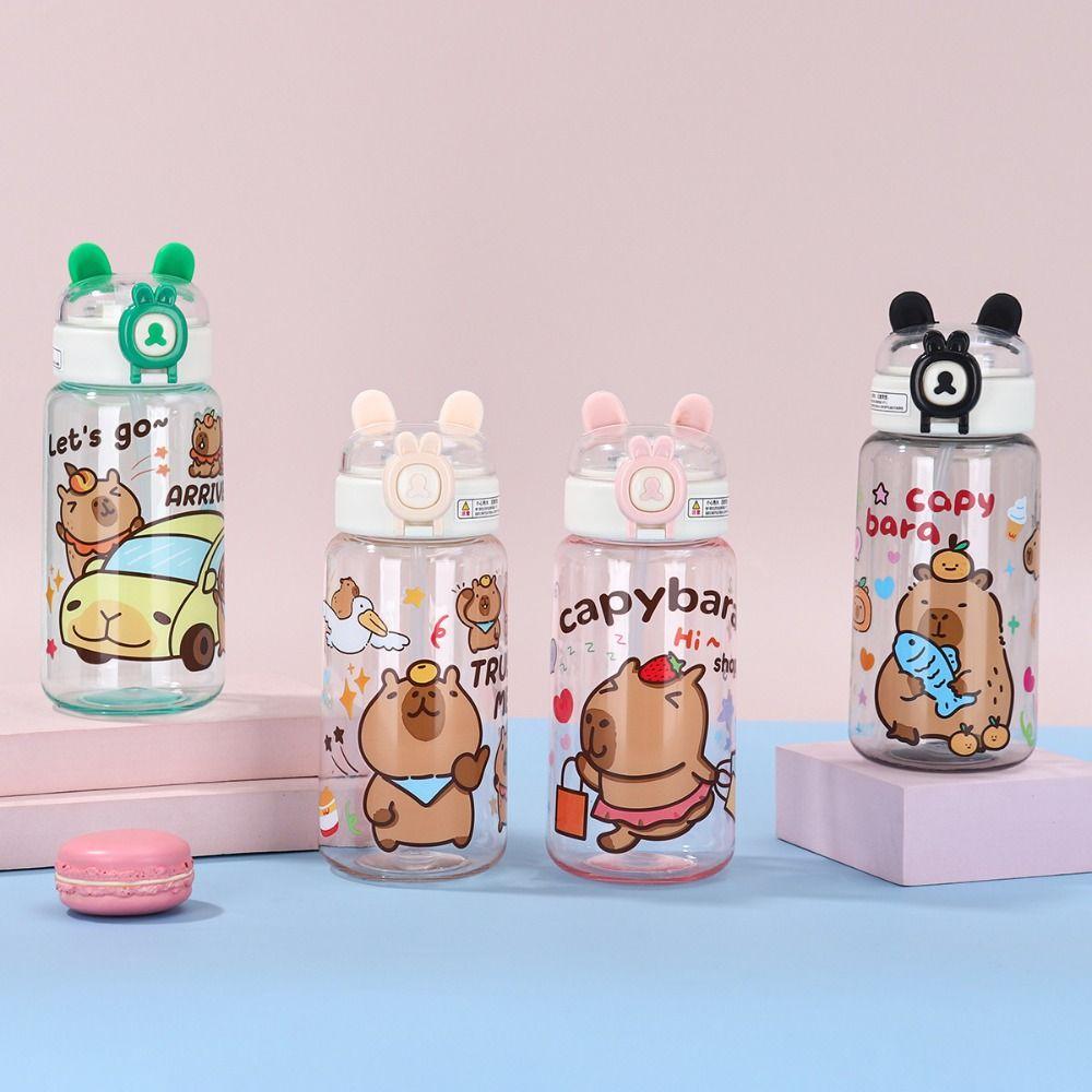 500ml Capybara Water Bottles Cartoon Capybara Drinking Bottle Drinkware Sport Water Bottle  Summer