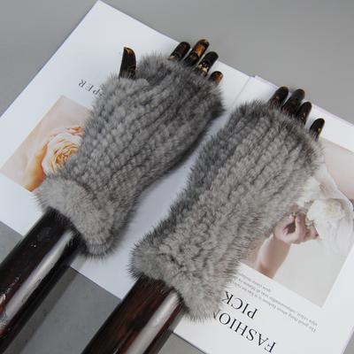 Novo estilo de luvas femininas de inverno de pele de vison real 100% natural, luvas sem dedos de pele de vison quente, luvas de malha de pele de vison genuína para meninas