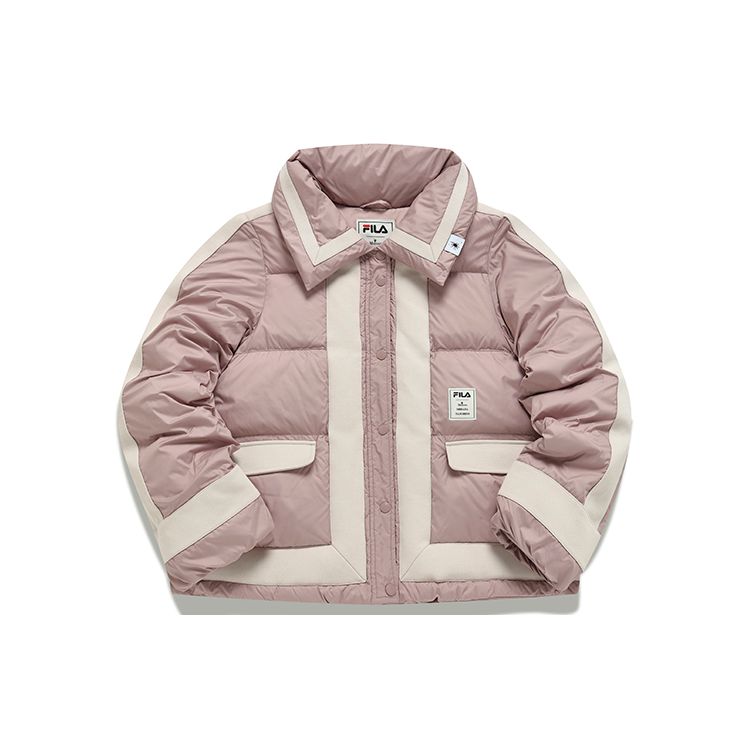 

FILA X MIHARA YASUHIRO Collaboration Loose Warm Color Block Down Jacket Women Outerwear Victoria-Purple F11W143904F-VT S