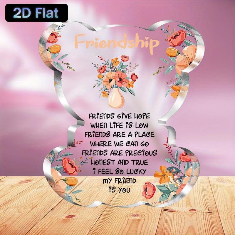 2D Flat, Acrylic Bear Statue Inspired Home Decoration - Suitable for Living Room,Room,Home Decoration,for Indoor/outdoor Use, No Electricity Required 10.9*9.3cm