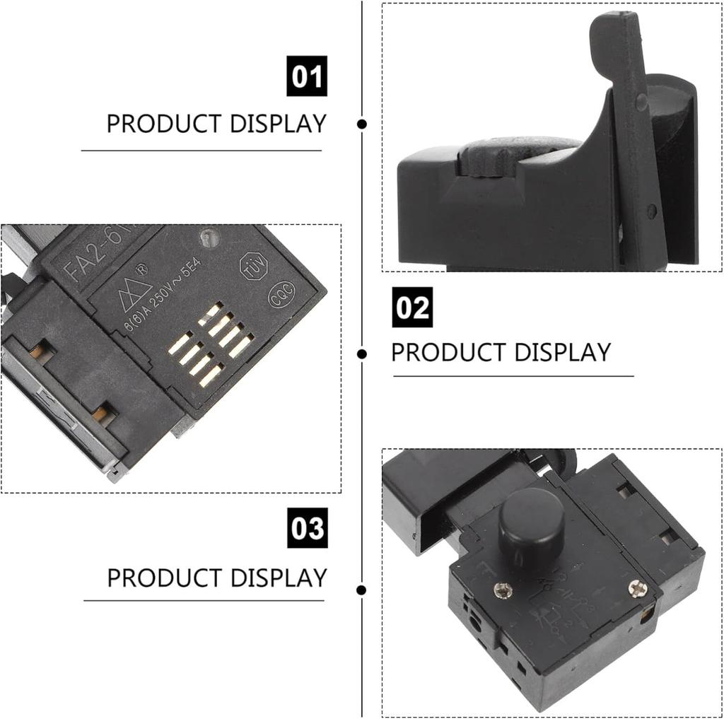 Drehzahlregelschalter Arretierung Elektrowerkzeug Bohrmaschine Drehzahlregelung Auslöserknopfschalter, Schwarz