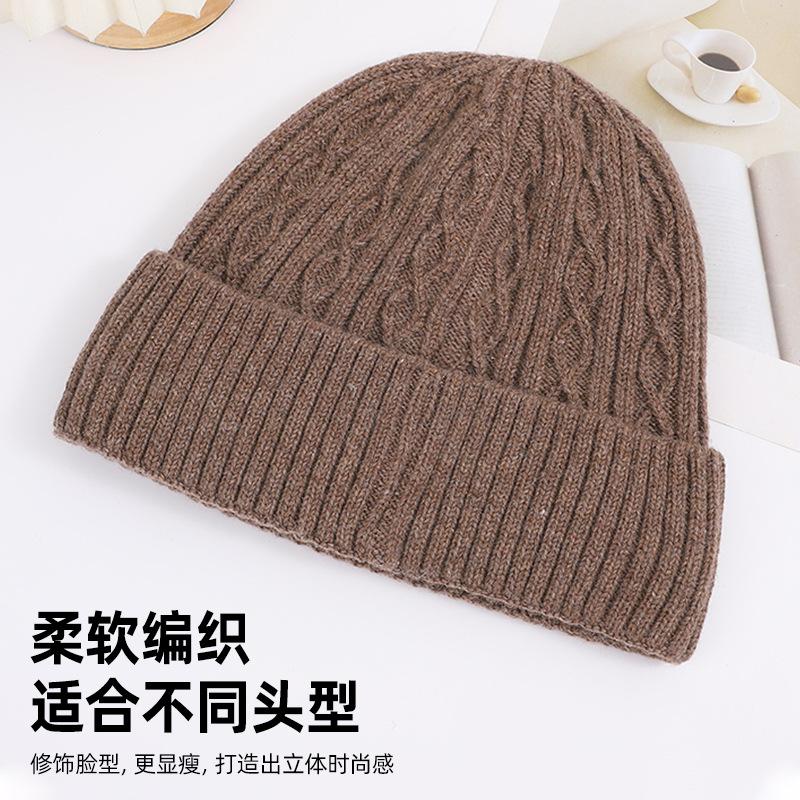 

Light board jacquard autumn and winter men s big head circumference brimless knitted hat women s outdoor warm thickened wool cold hat One Size хакі