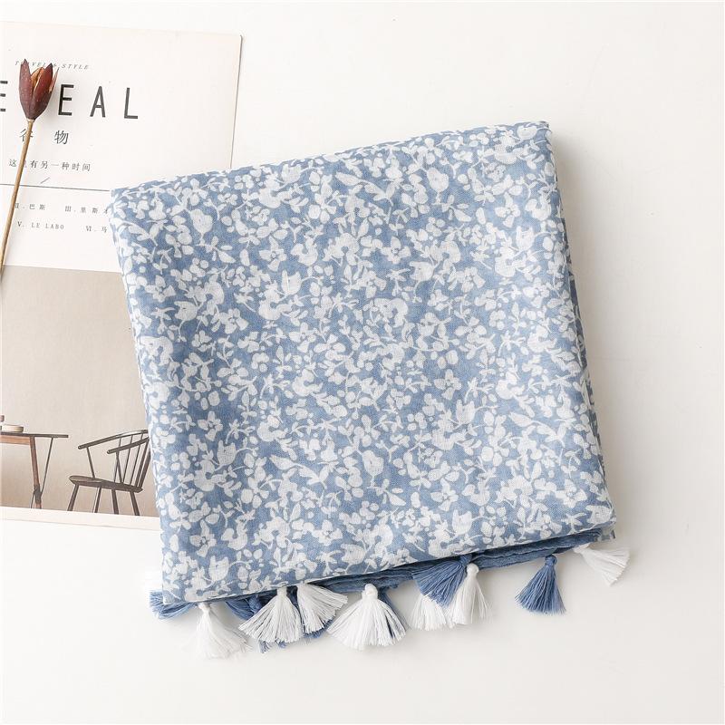 88*180cm Women Scarf Shawl Cotton Linen Feeling Tassel Pashmina Muslim Hijab Wrap Lady Viscose Scarf