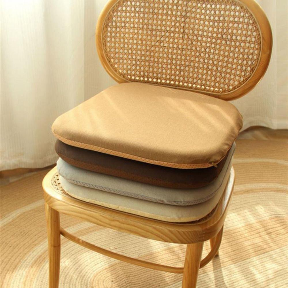 Square Memory Foam Seat Cushion Detachable Cover With Zipper Dining Chair Pad Non-slip Bottom Soft Office Chair Cushion