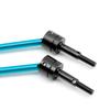 Xtahdge Aluminum Alloy Universal Drive Shaft CVD (64mm) Replacement for DT03 TT02B -02B Remote Control Car Upgrade Parts (Blue)