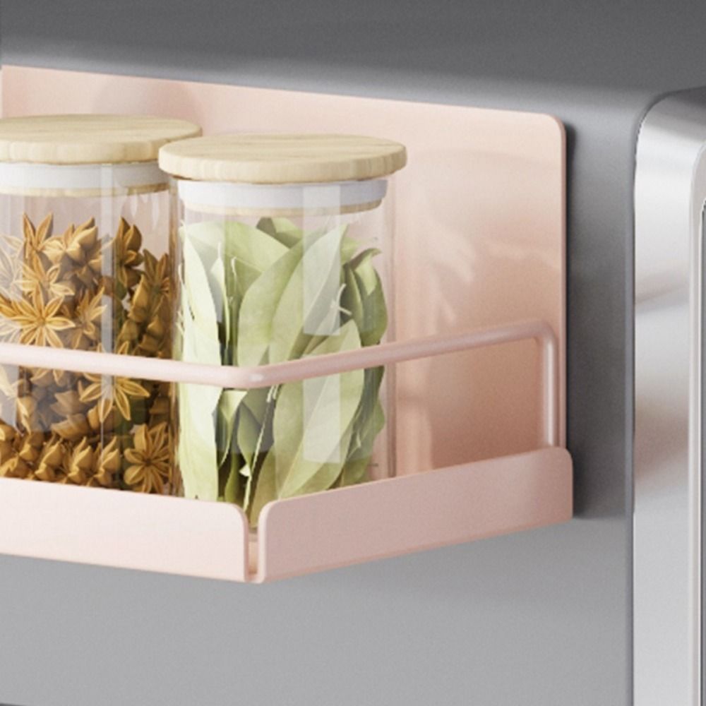 Wall Mounted Magnetic Spice Rack Punch Free Kitchen Storage Shelves  Living Room