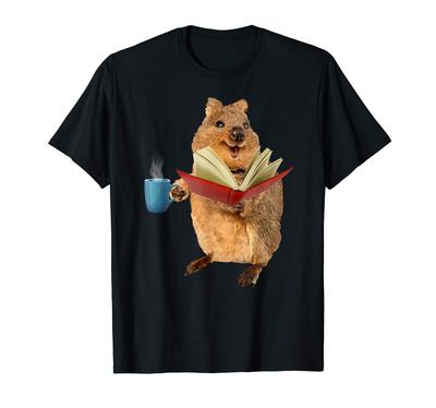 Süßes Quokka, Buch und Kaffee Geschenk T-Shirt