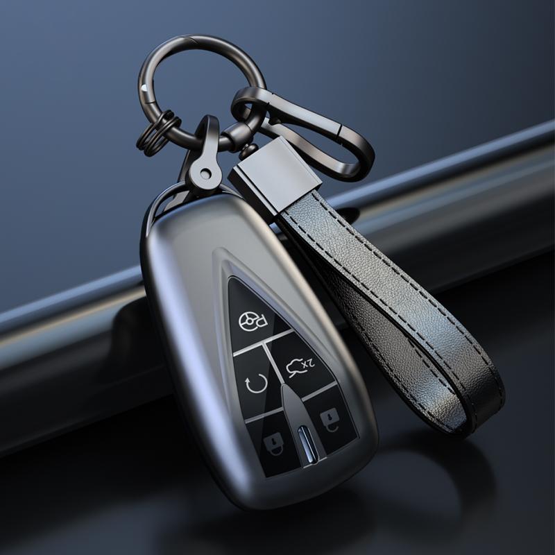 Titanium Gray For Changan Cs35 Plus Cs75Plus Cs55Plus Eado Uni-T Oushang X5 X7 Ev 5 Button Remote Car Key Case Cover Fob Holder