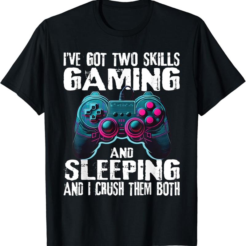 

Gaming And Sleeping Funny Gamer Sayings Boys T Shirtns Men Shirt - Men s Summer Cotton Graphic Tee S разноцветный