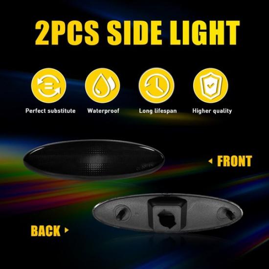 Rear Side Marker Light Housings For 1997-2004 Chevrolet Corvette C5 Smoked EOOK