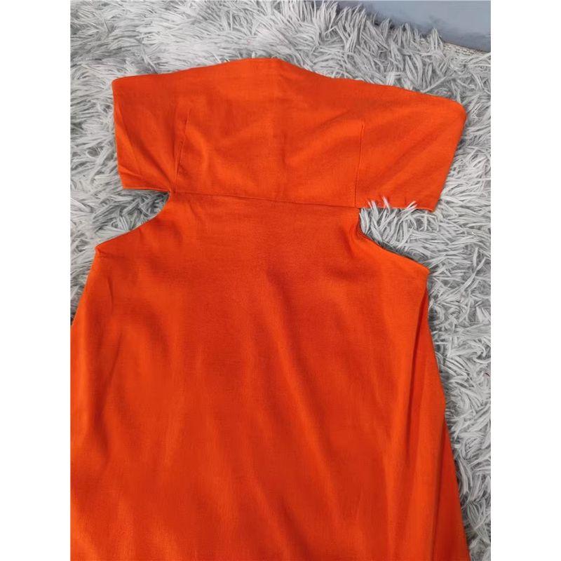 Export Single F Home Wrapped Chest French Style Temperament Elegance Hip Split Midriff Outfit Open Back Birthday Party Tight Dress