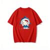 2026 New Arrival Kawaii Hello Kitty Shark Print Couple T Shirts Casual Family Matching Outfits Parentchild Tees Tops Summer Y2k