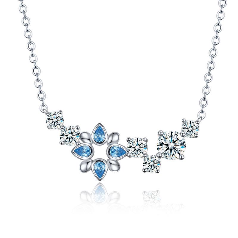 

S925 Snowflake Water Drop Necklace - Women s Luxury Versatile Clavicle Chain Christmas Jewelry 925 Silver
