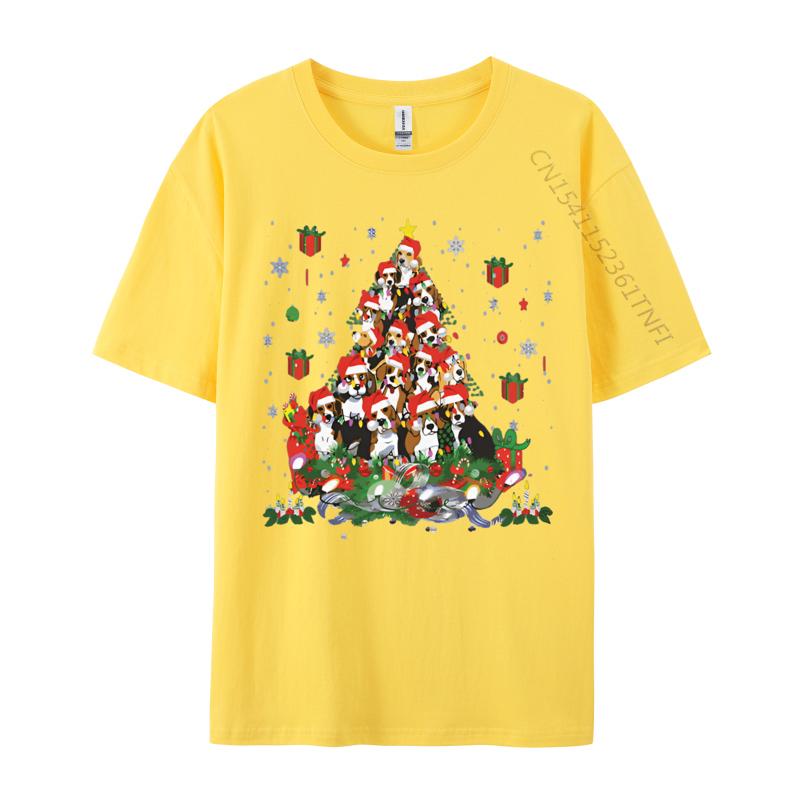 Beagle Christmas Funnys Beagle Xmas T Shirts Print Tee Shirts Tops Clothes Blue And White Graphic T Shirts