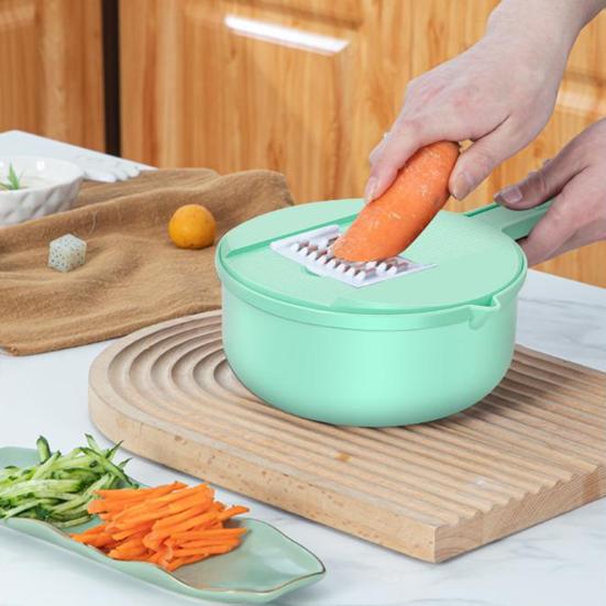 Manual Vegetable Grater Multi-Function Handheld Slicer Shredder with Stainless Steel Blades Efficient Vegetable Chopper for Carrot Potato Salad