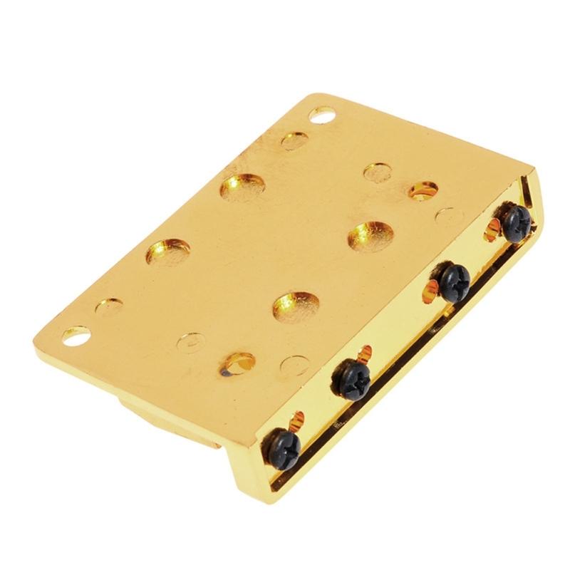 4 String Electric Bass Guitar Fixed Bridge 79.5x51.5MM Guitar Bridge Assembly Metal Texture Perfect for Electric Guitar