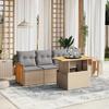 VidaXL Garden Lounge Set with Cushions 5 Pcs, Patio Sofas, Patio Furniture Set, Outdoor Furniture, Beige 3273838