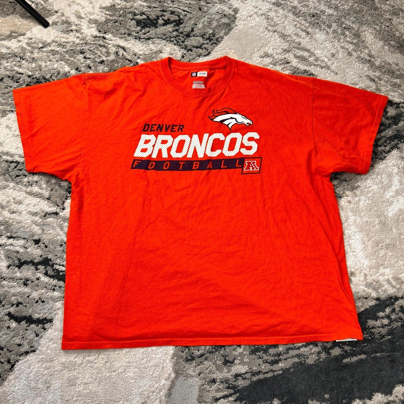 Denver Broncos T Shirt Mens 2XL Orange Team Apparel Football NFL Graphic Print M
