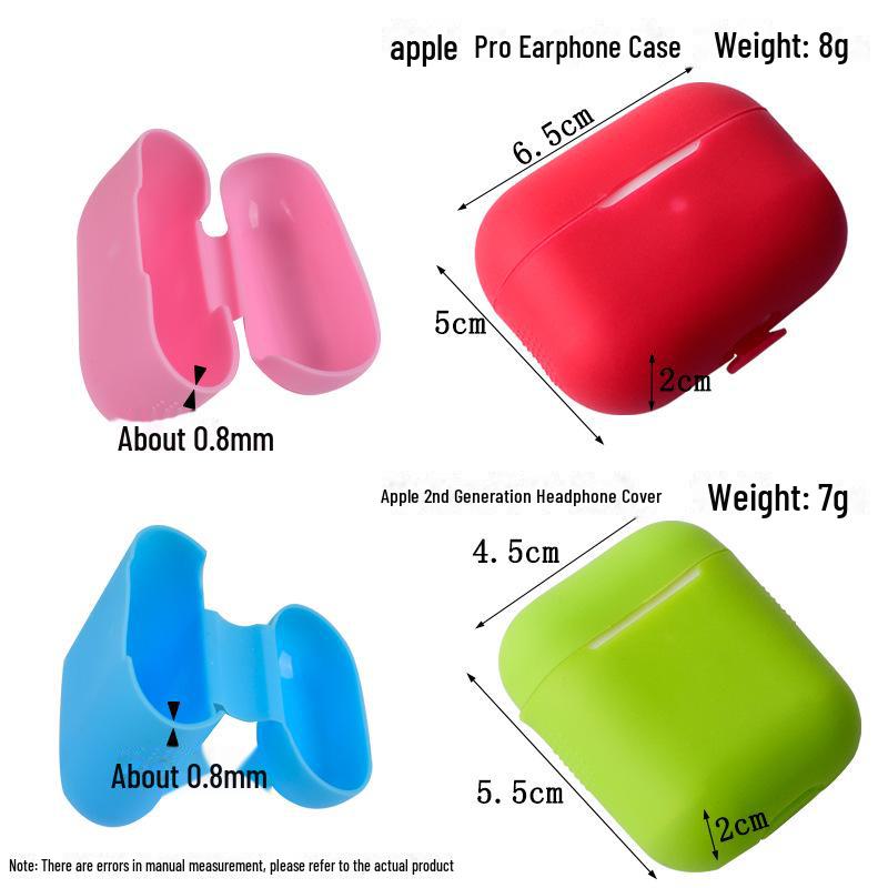 Apple Earphone Protective Silicone Case with Dust Plug for 1st & 2nd Gen Pro