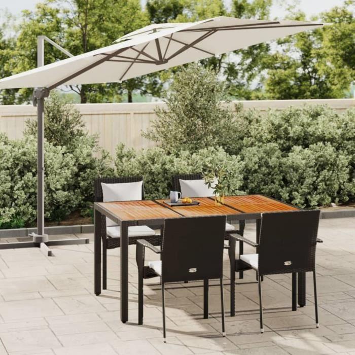 VidaXL Garden Dining Furniture and Cushions 5pcs Black Wicker 3184989