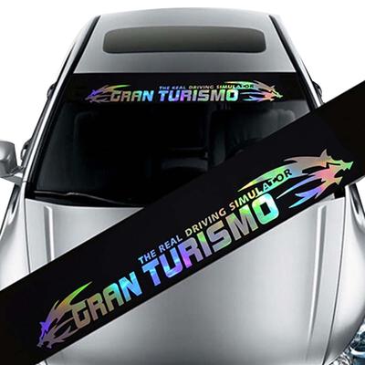 Auto-Top-Windschutzscheibe, bunte Buchstaben, Design, Auto vorne und hinten, reflektierender Aufkleber, Dekor
