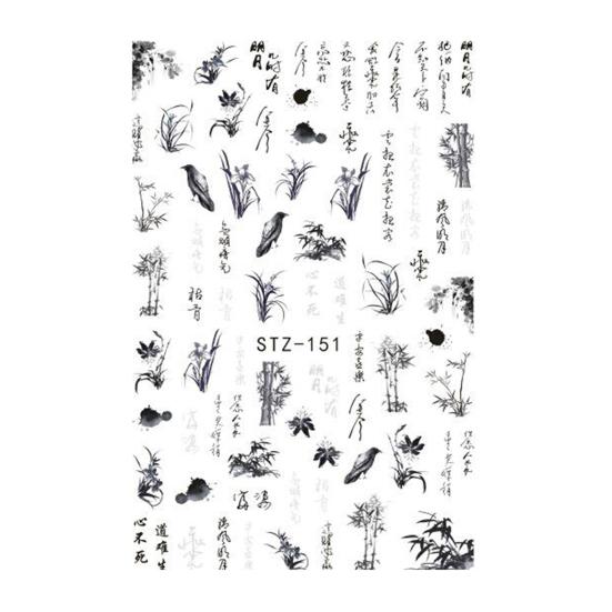 

3 листа наклеек для ногтей в китайском стиле своими руками ультратонкие женские цветочные акварельные рисунки маникюрные наклейки косметические принадлежности A