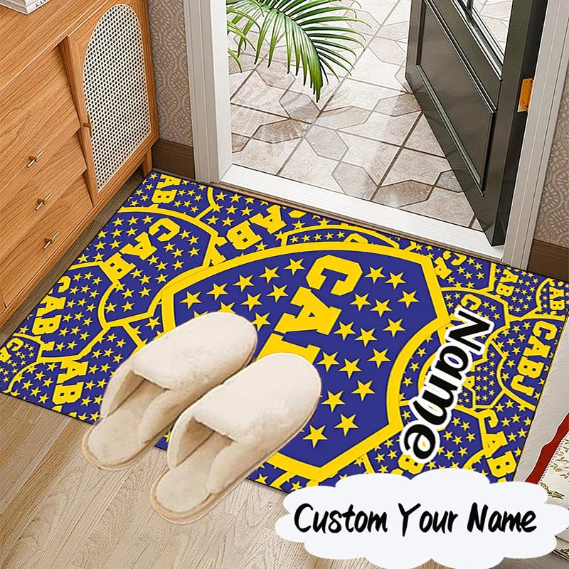 Custom Name CABJ Team Crest Rug for Living Room, Game Rooms, Office, Bedroom, Floor Mat Playful Design, fan gifts Christmas decor