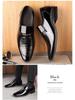 Men's Plus Size Crocodile Pattern Patent Leather Business Slip-On Shoes, Pointed Toe, Shiny Finish