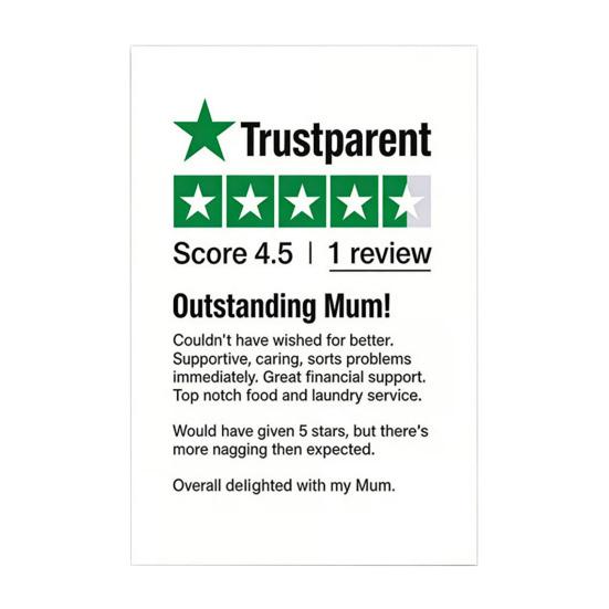 Funny Mother's Day Card Outstanding Mum Rating Review Greeting Card with Envelope Humorous Mom Appreciation Card Unique Gift from Daughter or Son