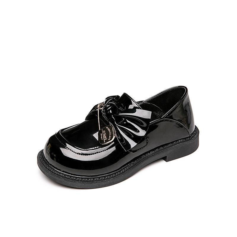 

Girls Dress Leather Shoes Spring Autumn Kids Newest Butterfly Princess Loafers Children S Black British Style Single Shoes 29